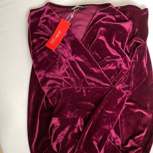 Full length velvet dress